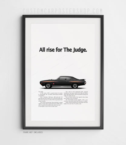 Pontiac GTO Judge (1970) Classic Print Ad - All Rise