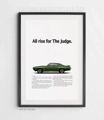 Pontiac GTO Judge (1970) Classic Print Ad - All Rise
