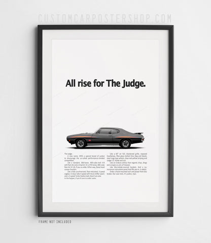 Pontiac GTO Judge (1970) Classic Print Ad - All Rise