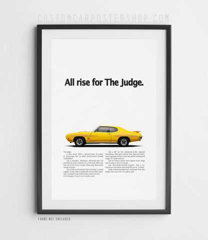 Pontiac GTO Judge (1970) Classic Print Ad - All Rise