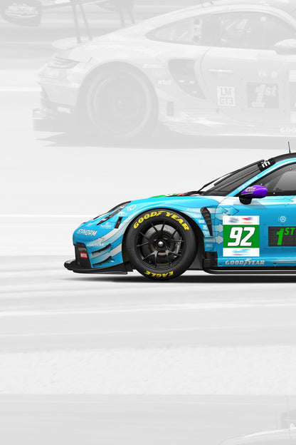 Manthey Racing Porsche 911 GT3 R Poster - LMGT3 Winner Imola & Le Mans 2025