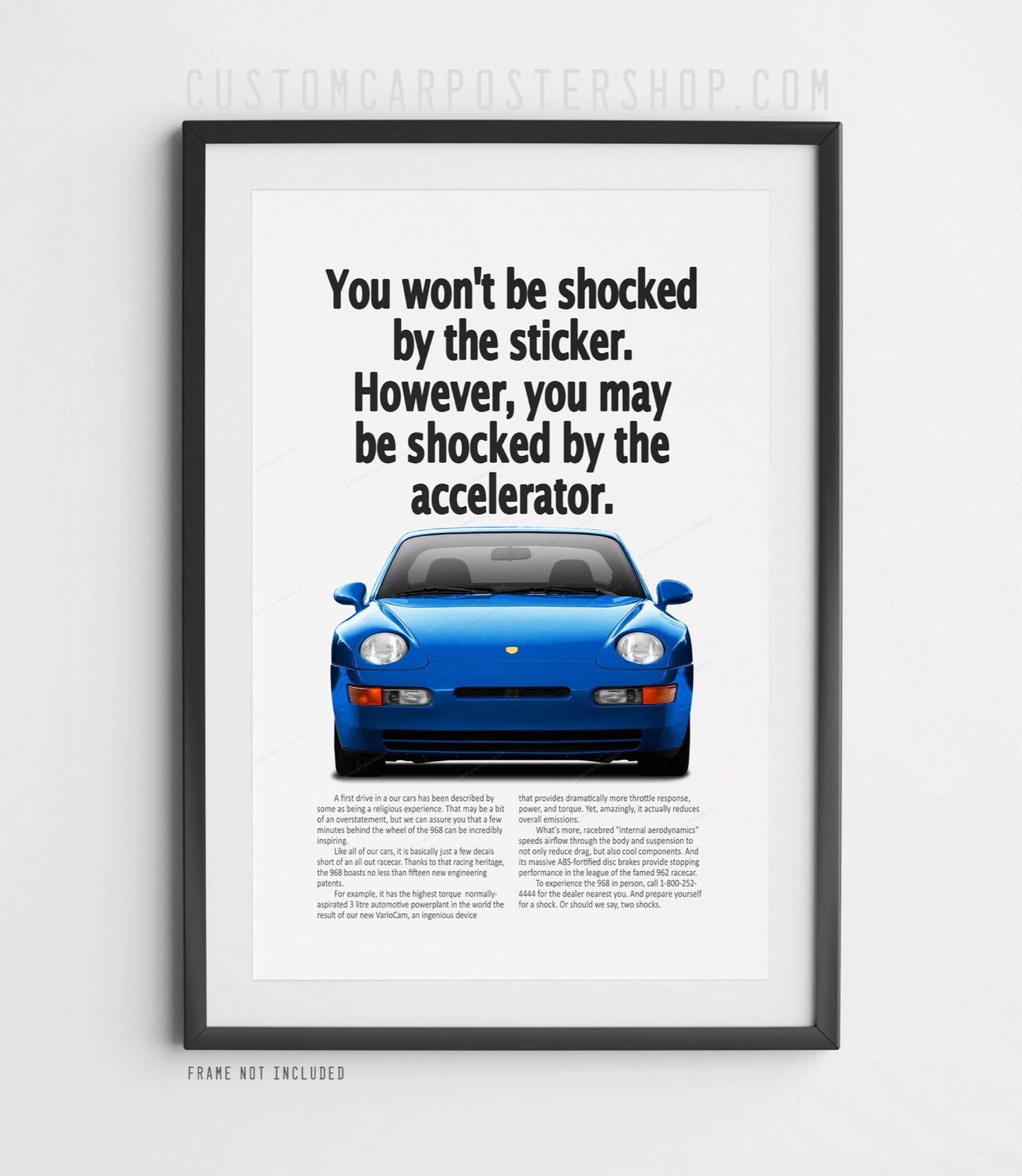 Porsche 968 Remastered Print Ad - Shocked