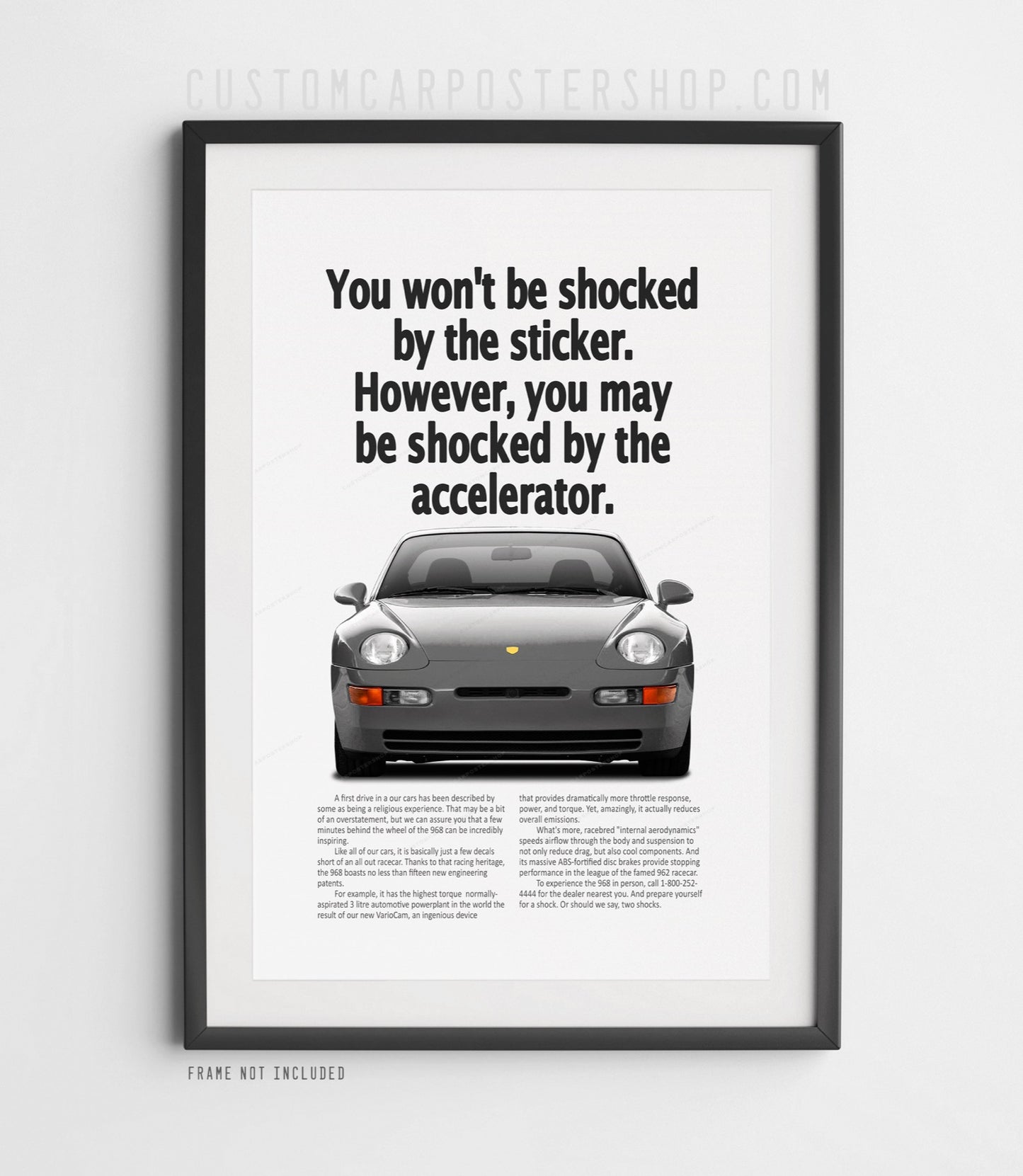 Porsche 968 Remastered Print Ad - Shocked