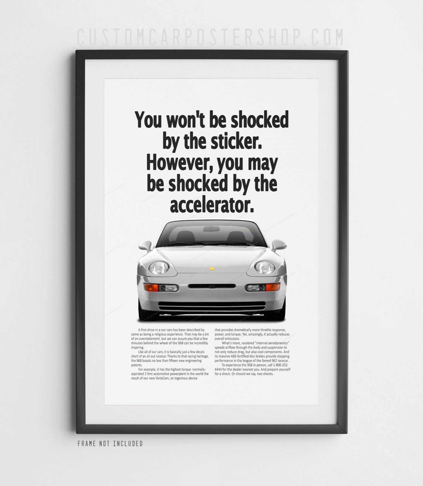 Porsche 968 Remastered Print Ad - Shocked