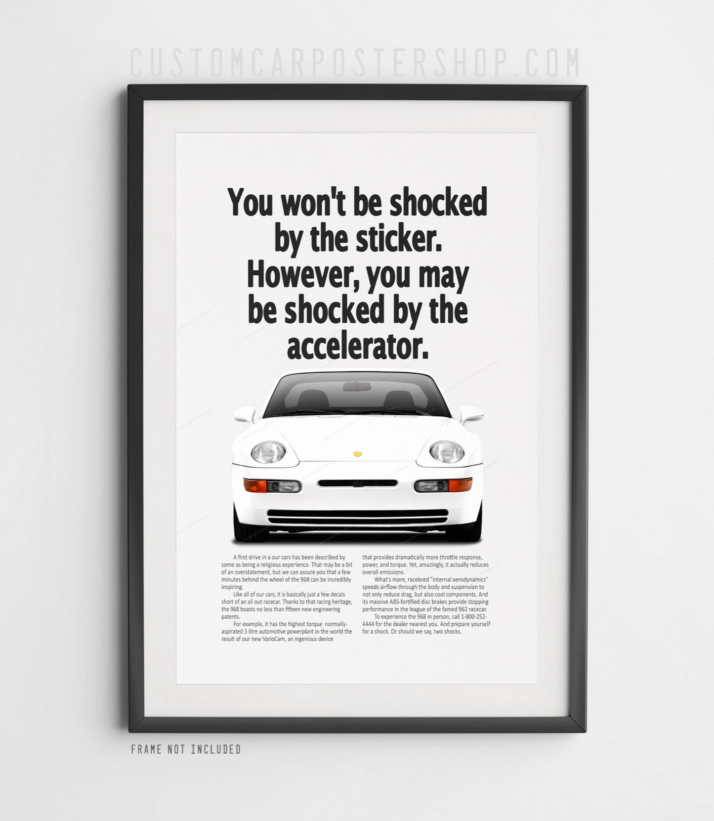 Porsche 968 Remastered Print Ad - Shocked