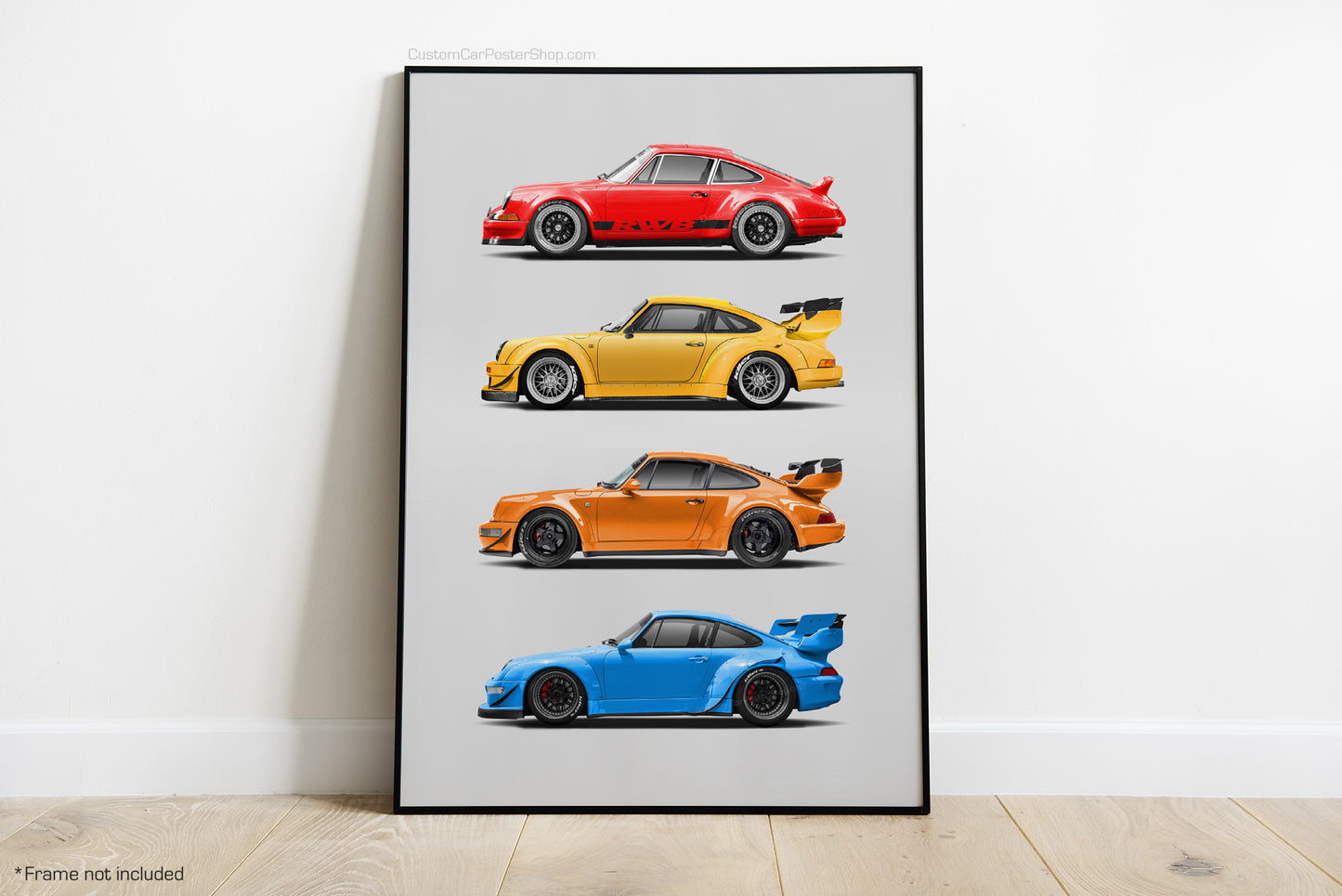 RWB Porsche 911 Generation Poster in a frame