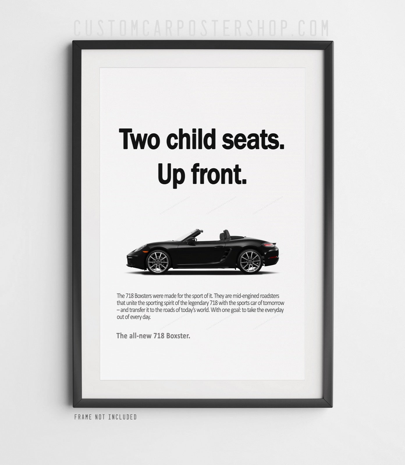 Porsche 718 Boxster Vintage Ad - Two Child Seats