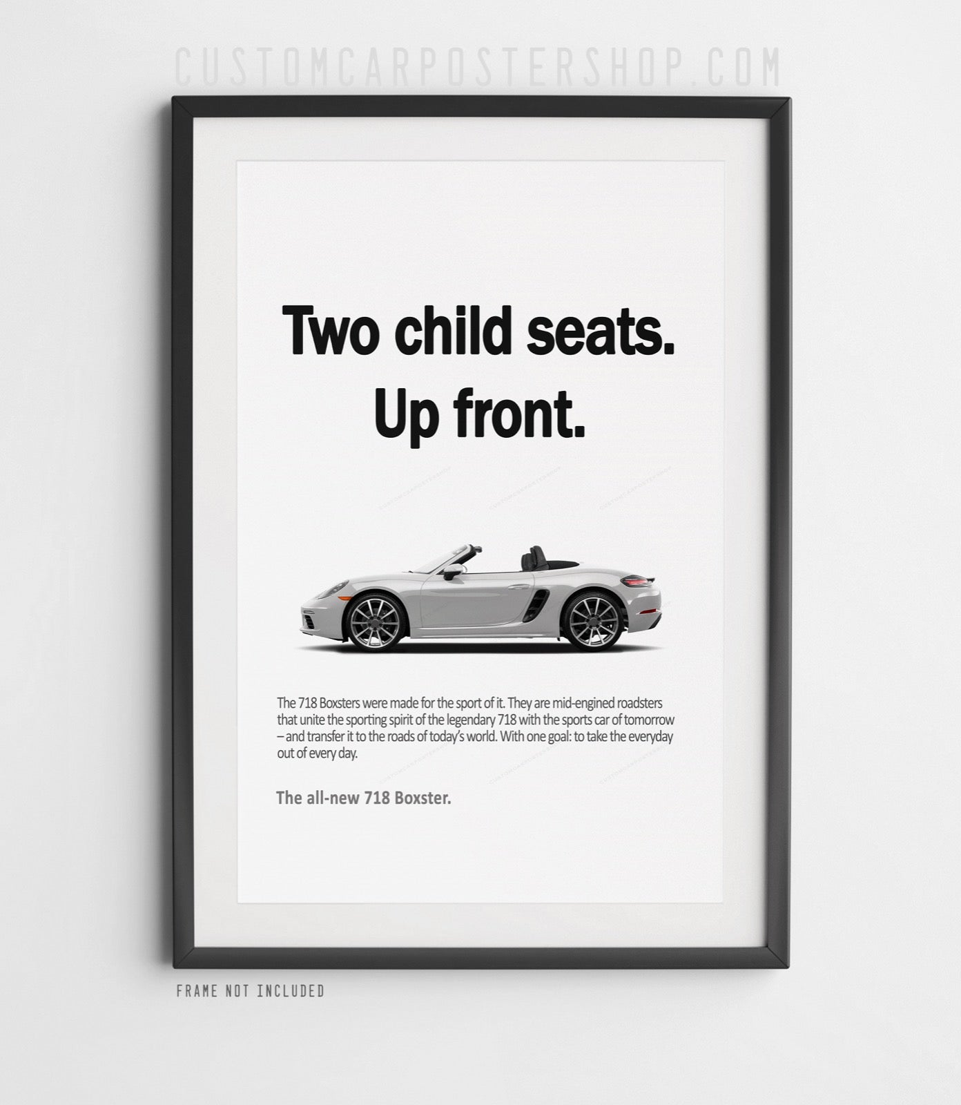 Porsche 718 Boxster Vintage Ad - Two Child Seats