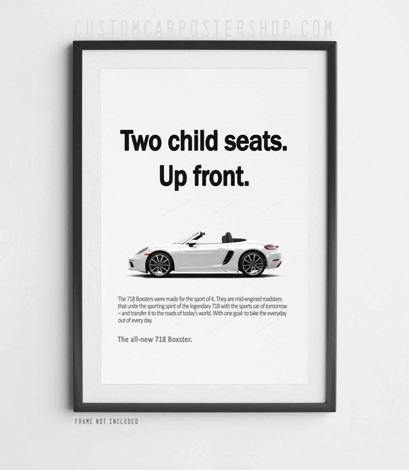 Porsche 718 Boxster Vintage Ad - Two Child Seats