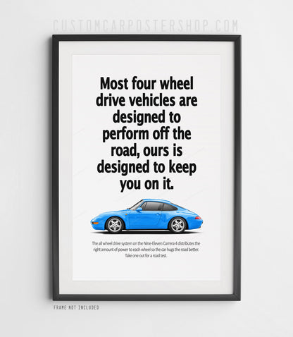 Porsche 911 Carrera 4 (993) Classic Ad Poster - Keep You on the Road