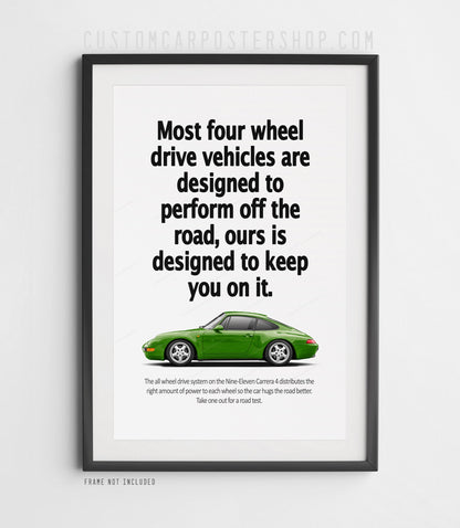 Porsche 911 Carrera 4 (993) Classic Ad Poster - Keep You on the Road