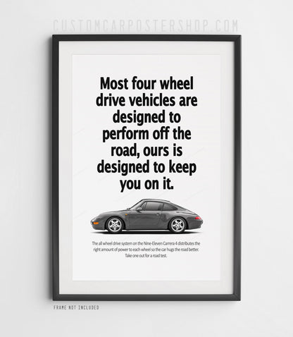 Porsche 911 Carrera 4 (993) Classic Ad Poster - Keep You on the Road