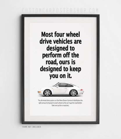 Porsche 911 Carrera 4 (993) Classic Ad Poster - Keep You on the Road