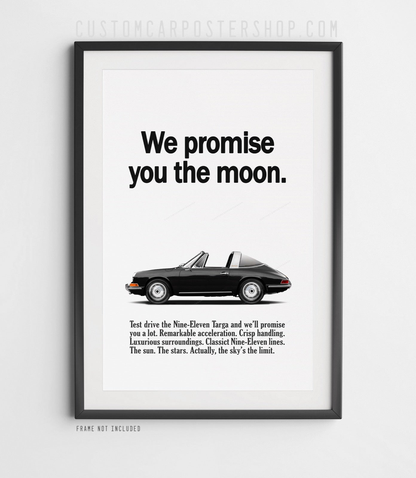 Classic Porsche 911 Targa Print Ad Poster - Moon Promise