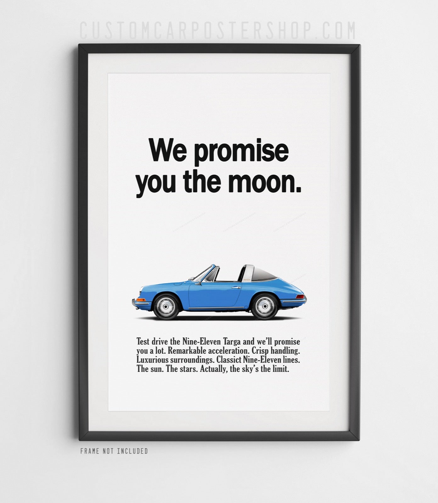 Classic Porsche 911 Targa Print Ad Poster - Moon Promise