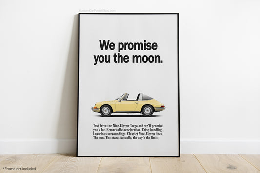 Moon Promise - Classic Car Poster Porsche 911 Targa Vintage Porsche Ads