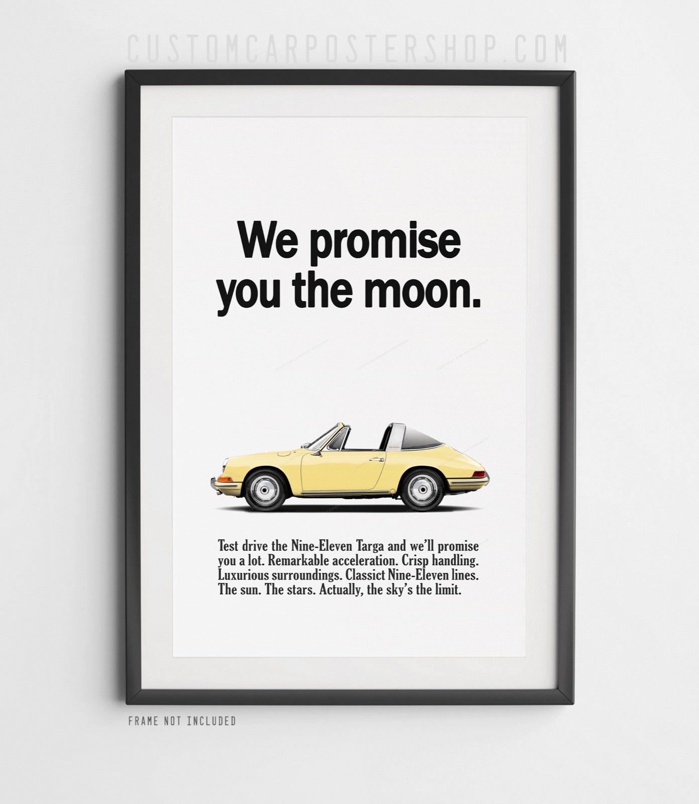 Moon Promise - Classic Porsche 911 Targa Vintage Ad Poster in a frame