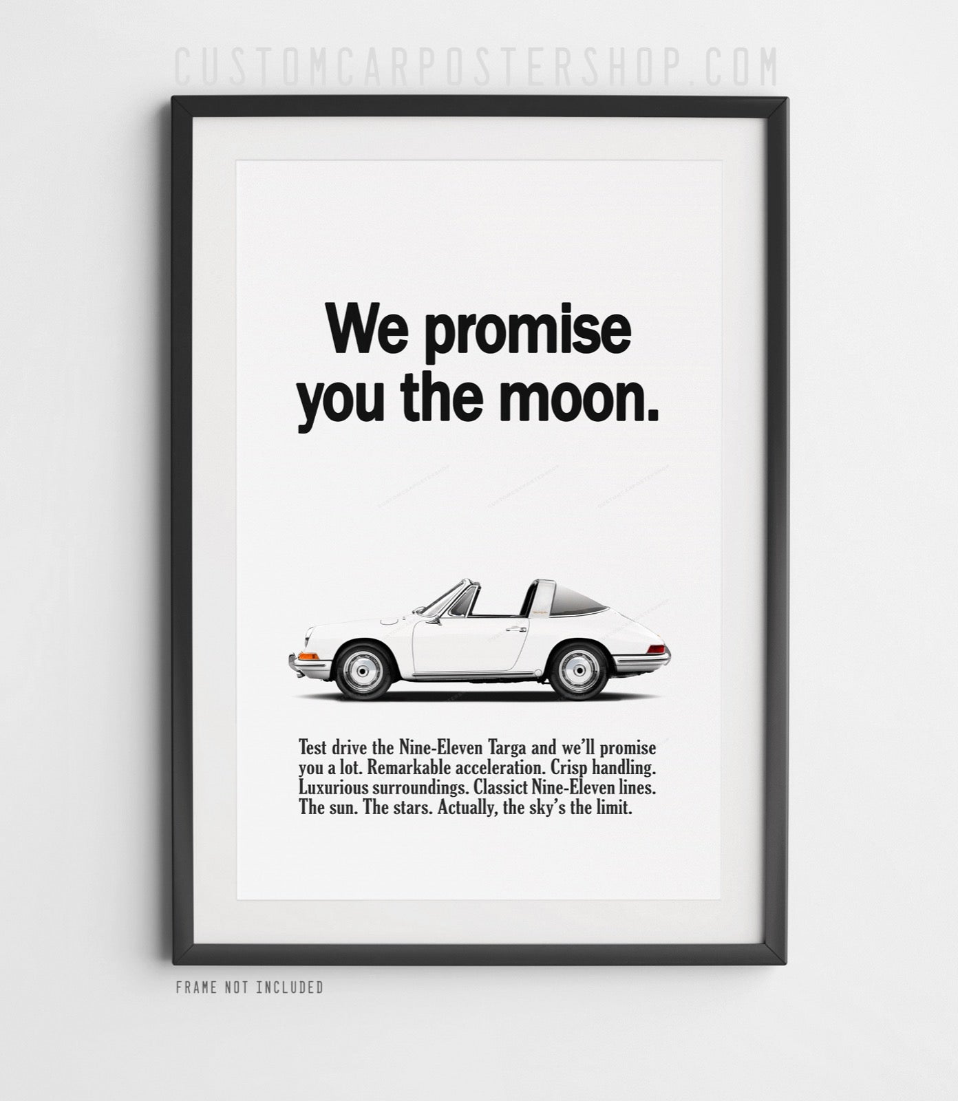 Classic Porsche 911 Targa Print Ad Poster - Moon Promise