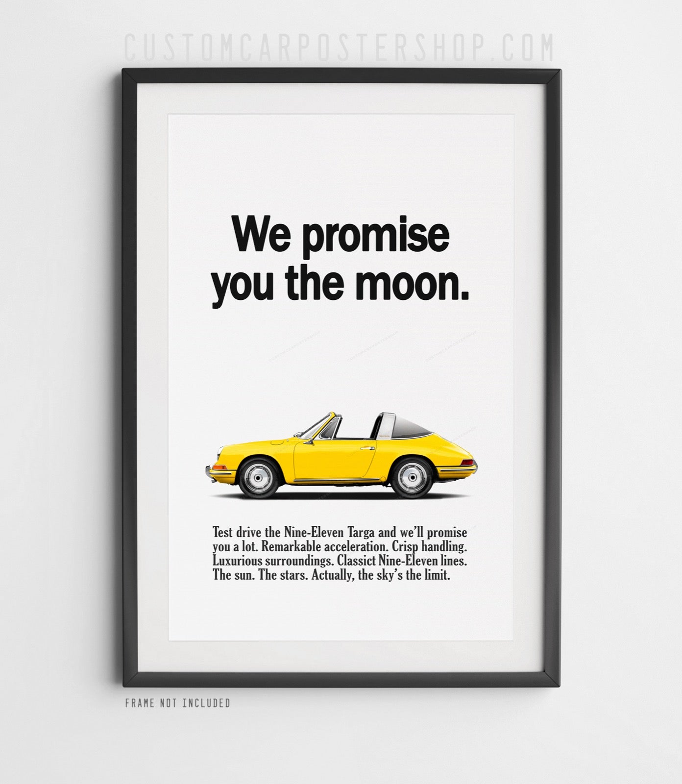 Classic Porsche 911 Targa Print Ad Poster - Moon Promise