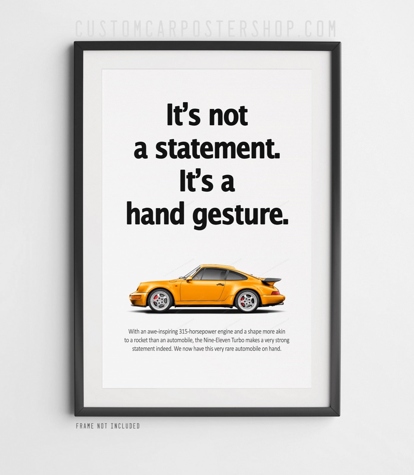 Porsche 964 Turbo Vintage Ad - Hand Gesture