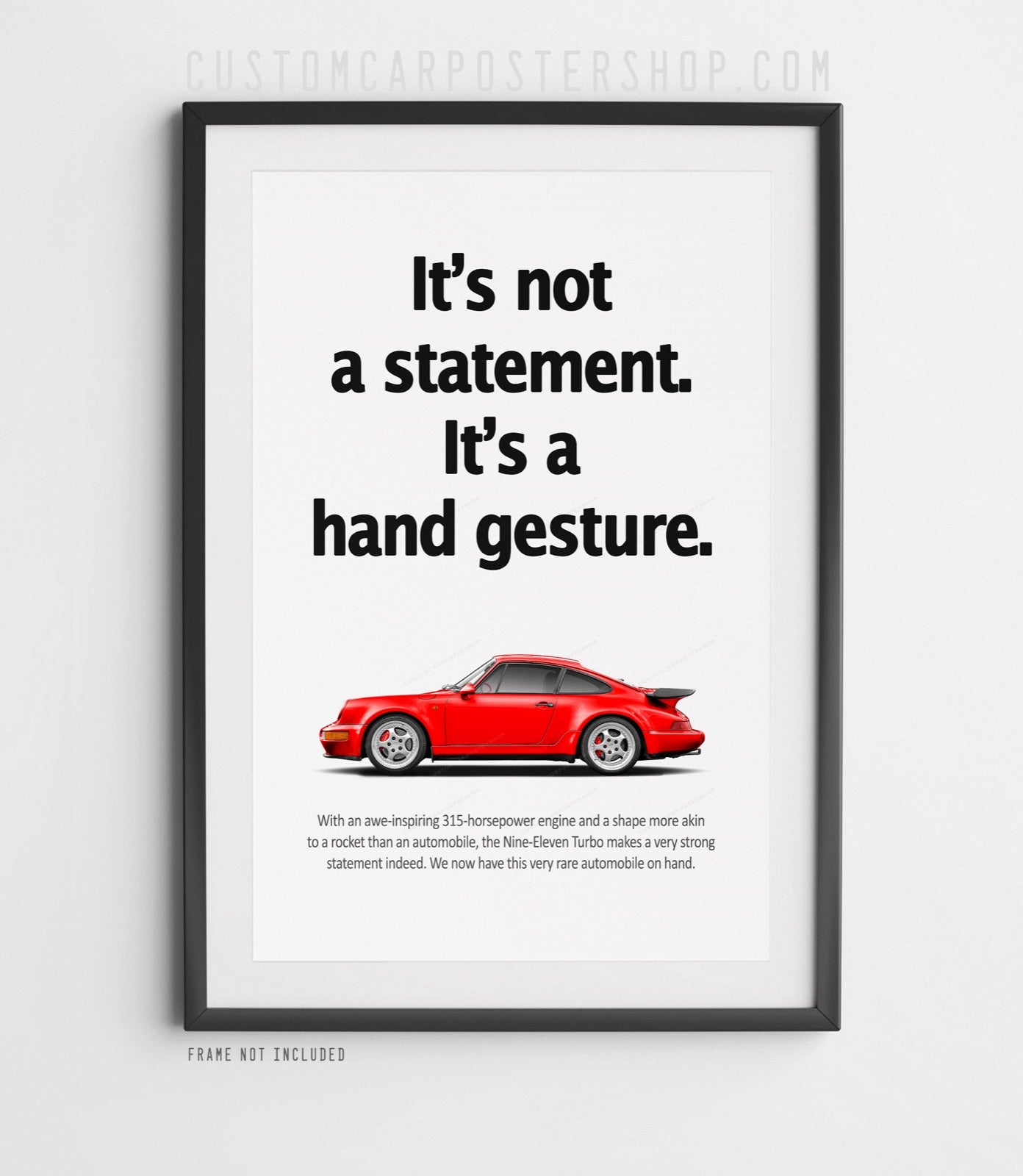 Porsche 964 Turbo Vintage Ad - Hand Gesture