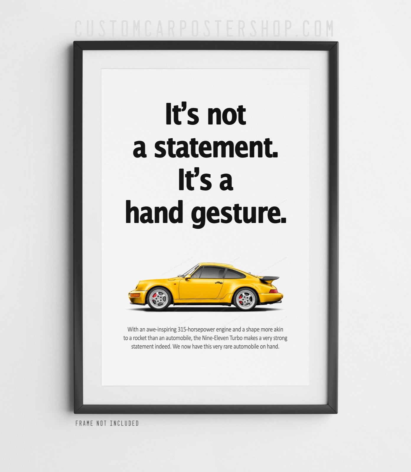 Porsche 964 Turbo Vintage Ad - Hand Gesture