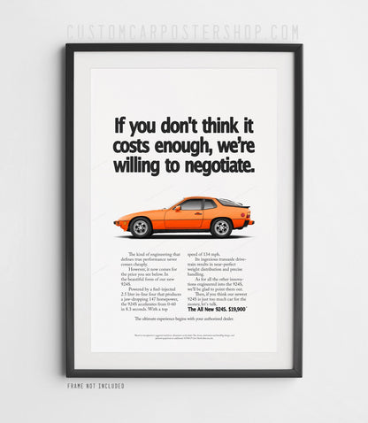 Porsche 924 S Print Ad - Negotiate