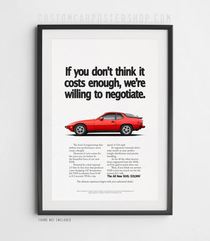 Porsche 924 S Print Ad - Negotiate