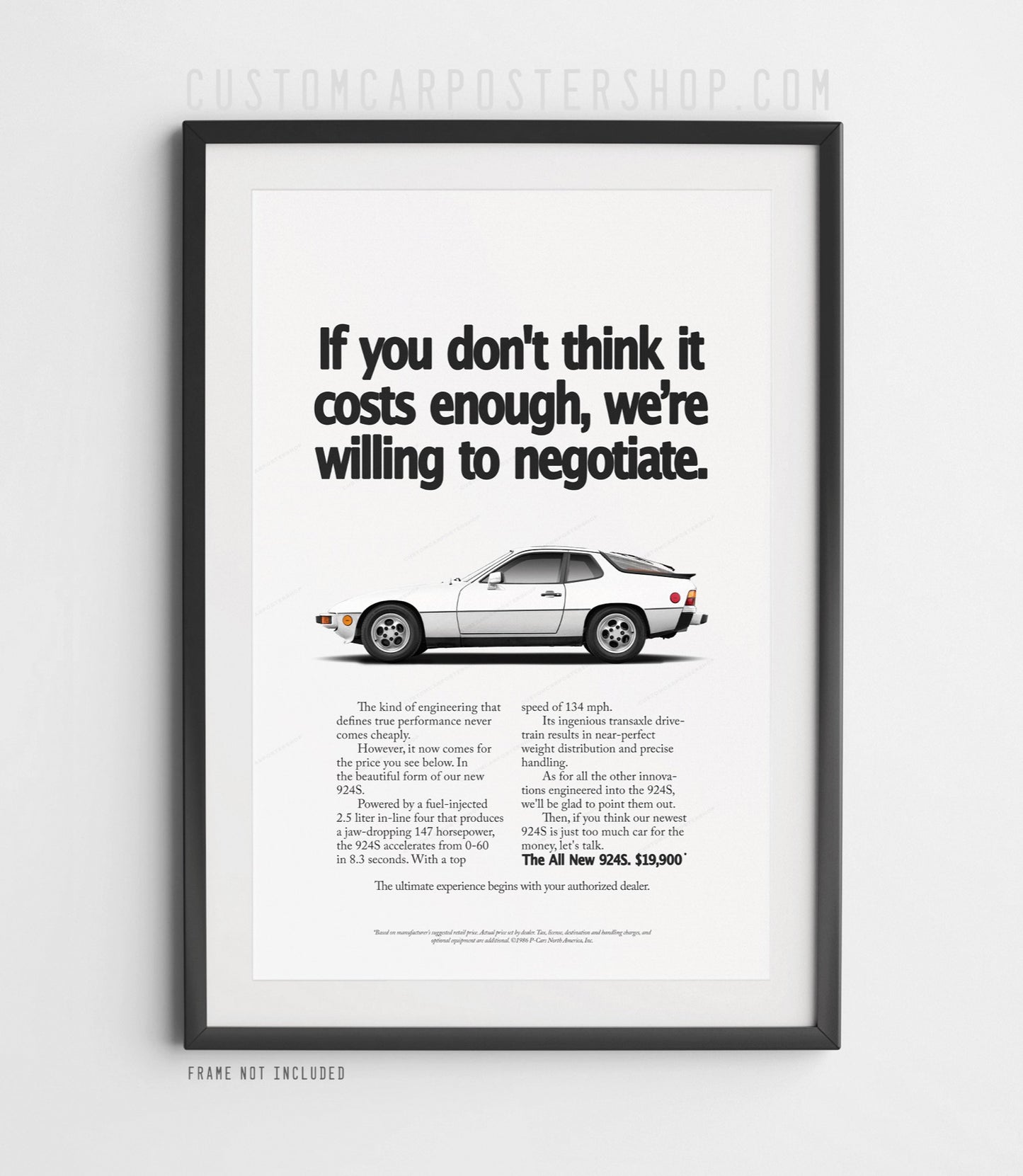 Porsche 924 S Print Ad - Negotiate