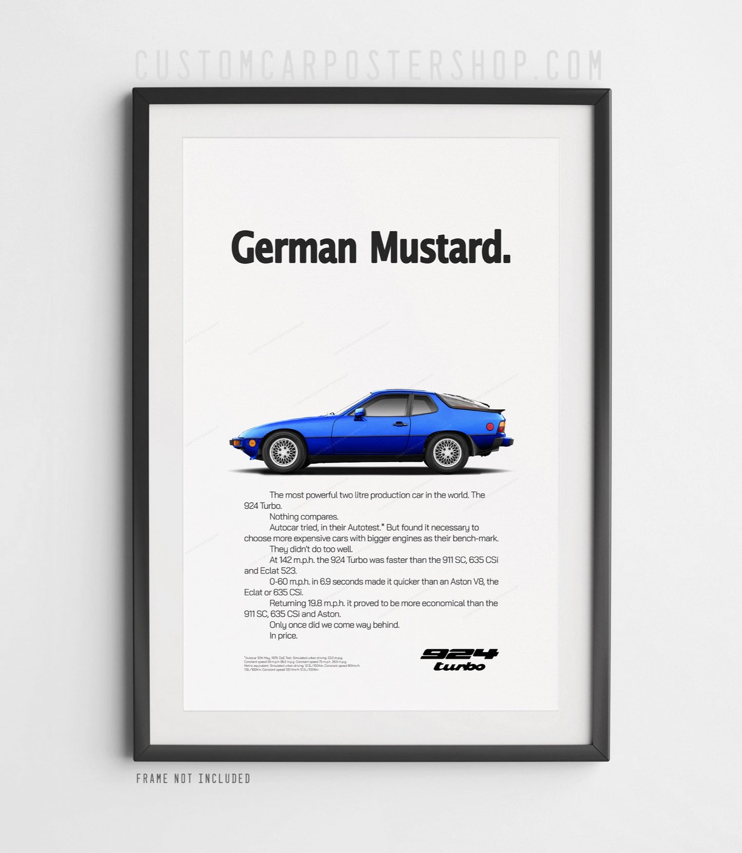 Porsche 924 Turbo Print Ad - German Mustard