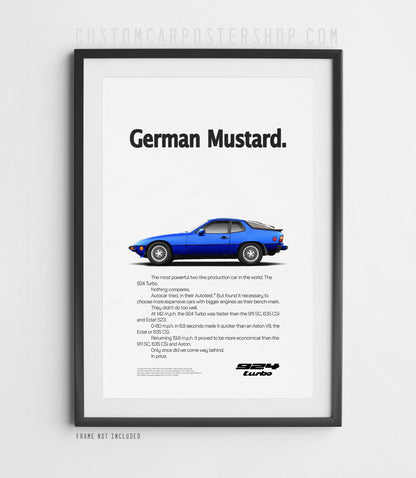 Porsche 924 Turbo Print Ad - German Mustard