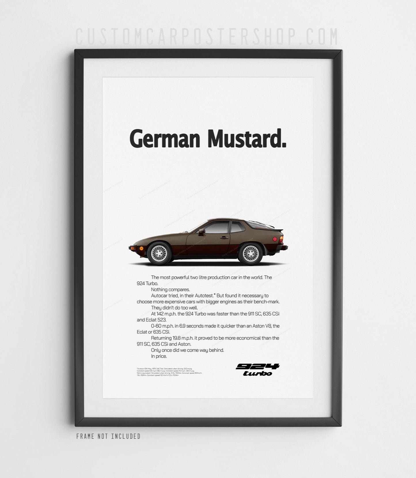 Porsche 924 Turbo Print Ad - German Mustard
