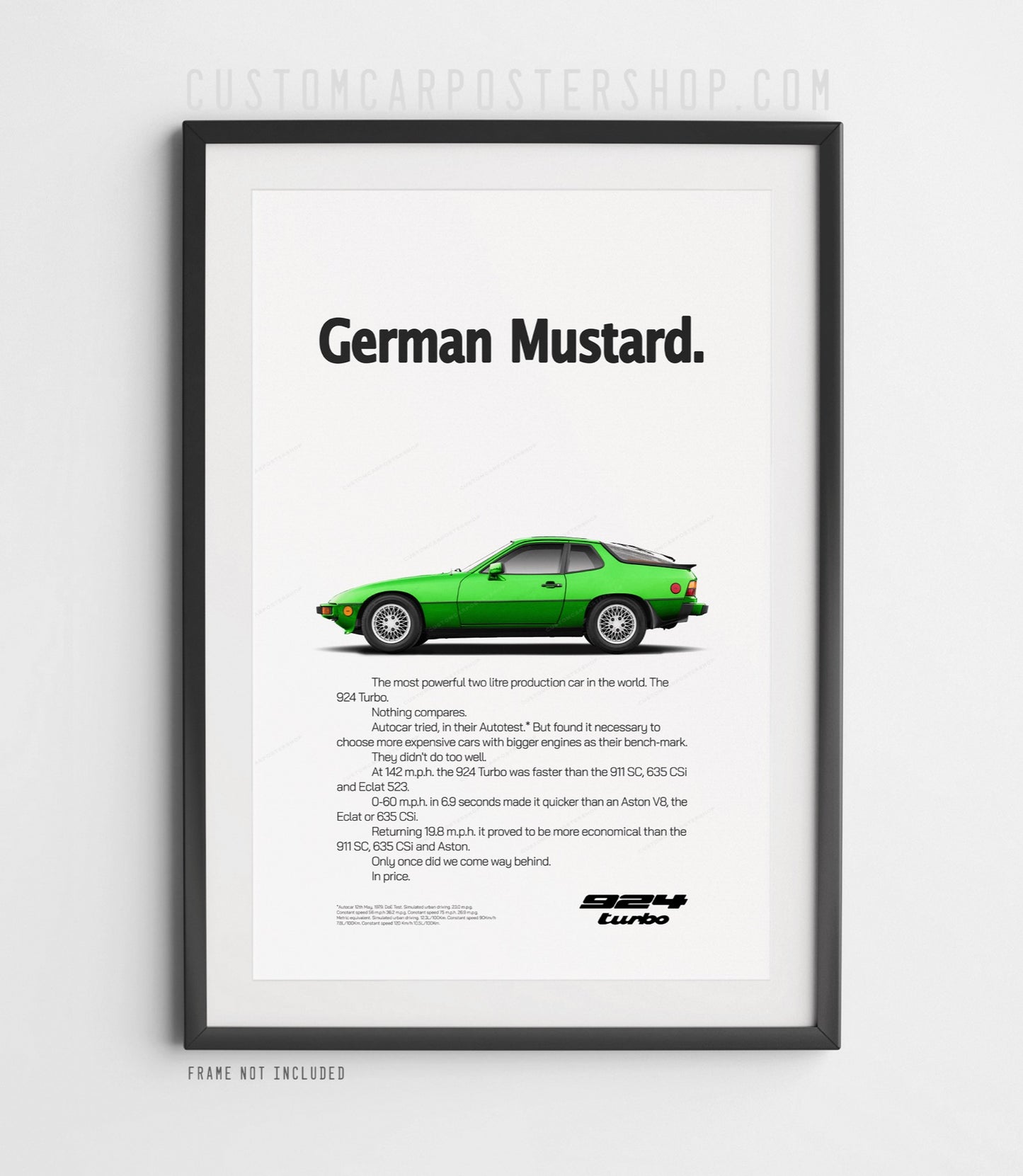 Porsche 924 Turbo Print Ad - German Mustard
