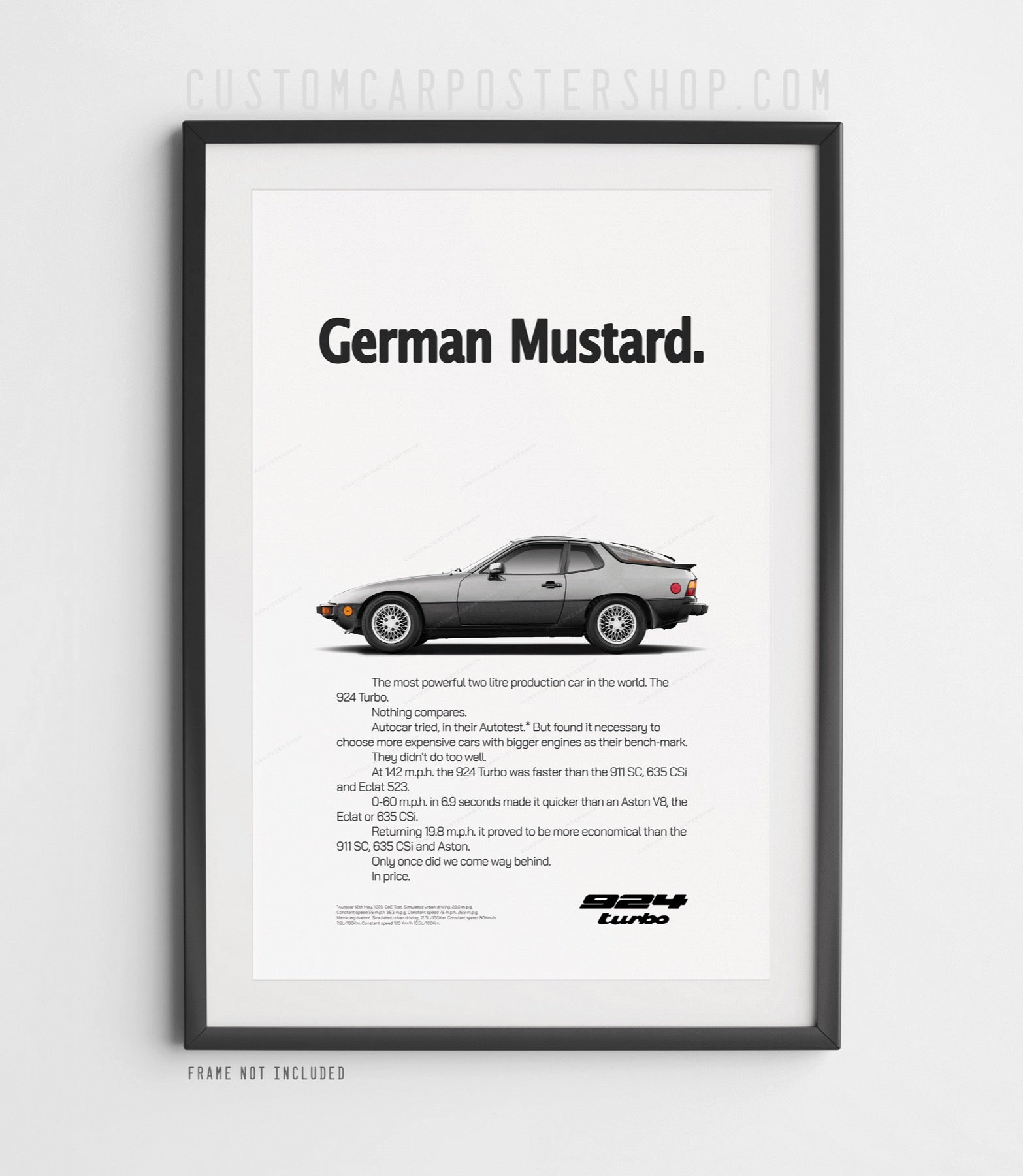Porsche 924 Turbo Classic Print Ad - German Mustard