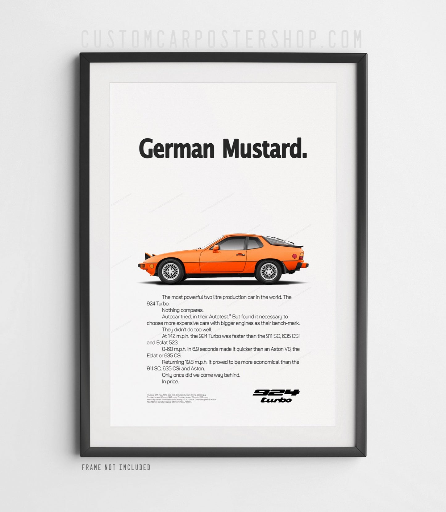 Porsche 924 Turbo Print Ad - German Mustard