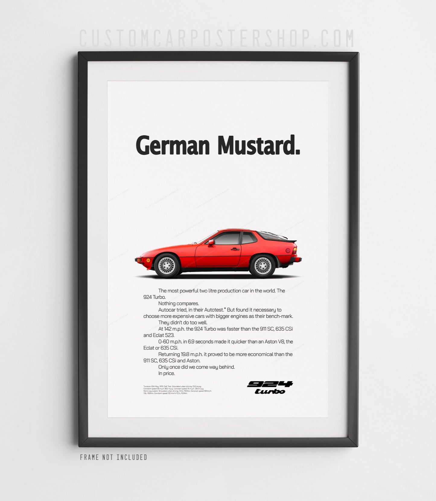 Porsche 924 Turbo Print Ad - German Mustard