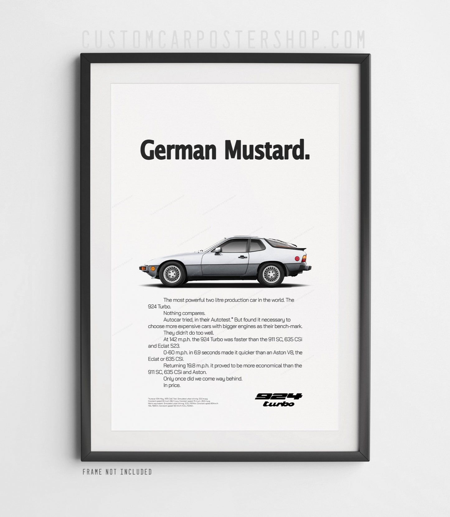 Porsche 924 Turbo Print Ad - German Mustard