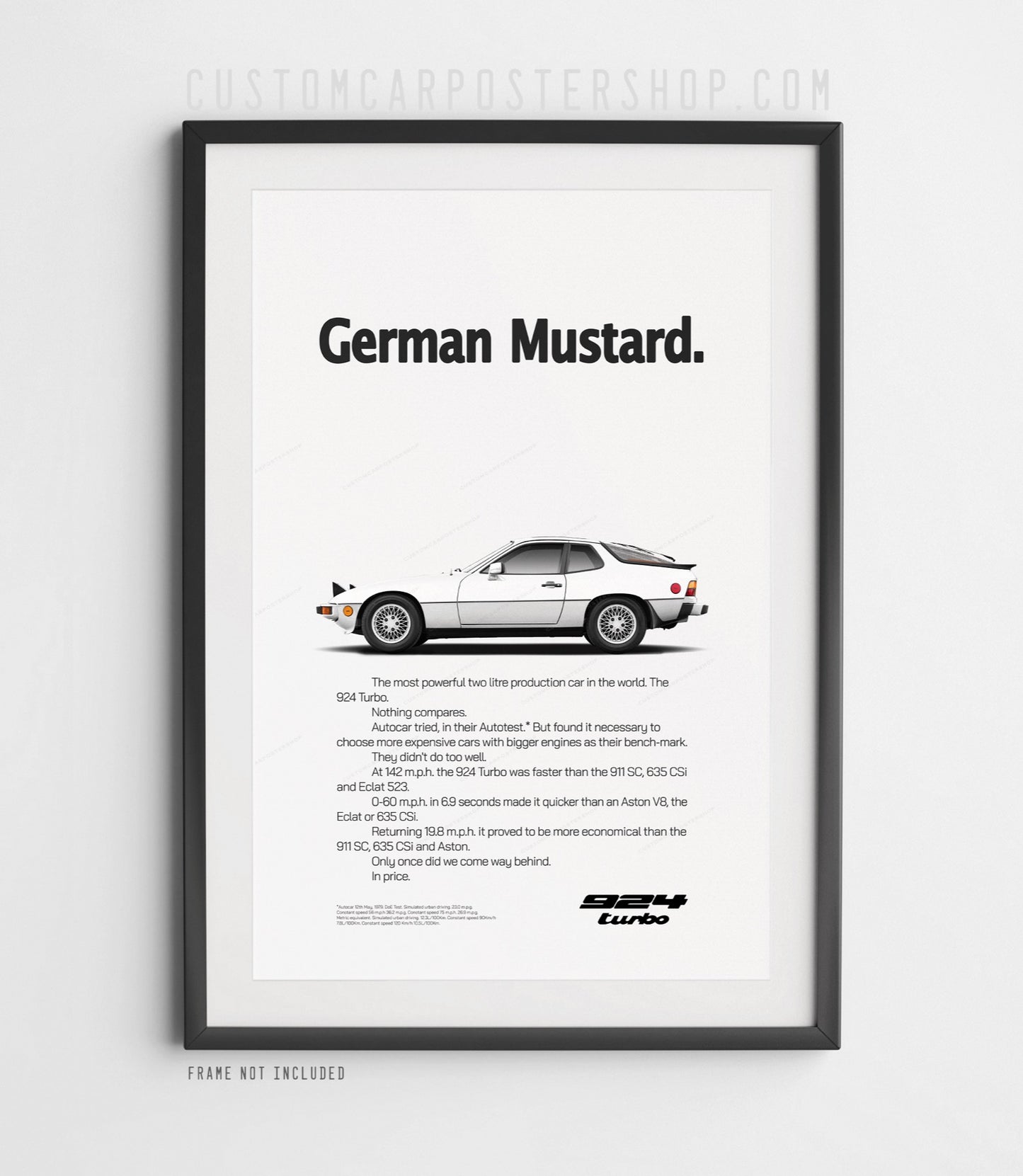 Porsche 924 Turbo Print Ad - German Mustard