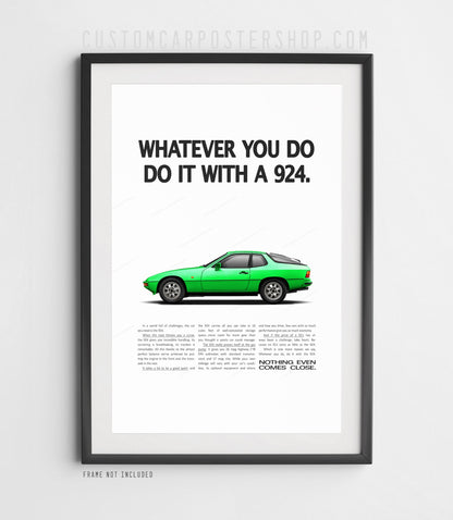 Porsche 924 Print Ad - Whatever You Do