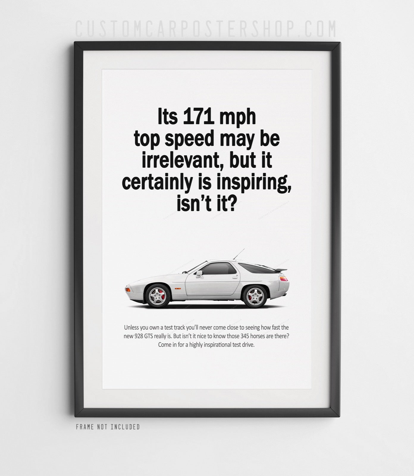 Porsche 928 GTS Vintage Ad - Irrelevant Top Speed