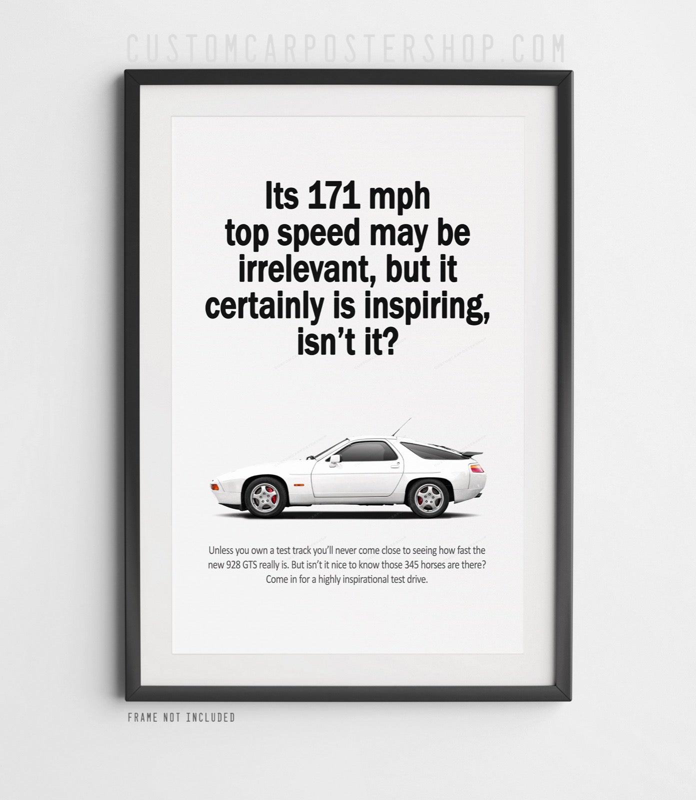 Porsche 928 GTS Vintage Ad - Irrelevant Top Speed