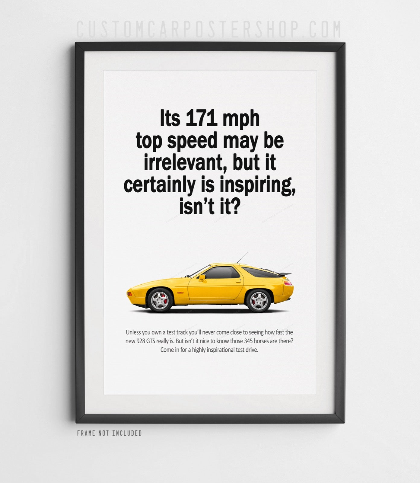 Porsche 928 GTS Vintage Ad - Irrelevant Top Speed