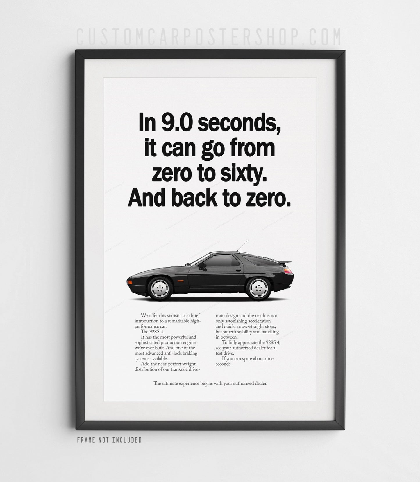 Porsche 928 S4 Retro Ad - 9 Seconds