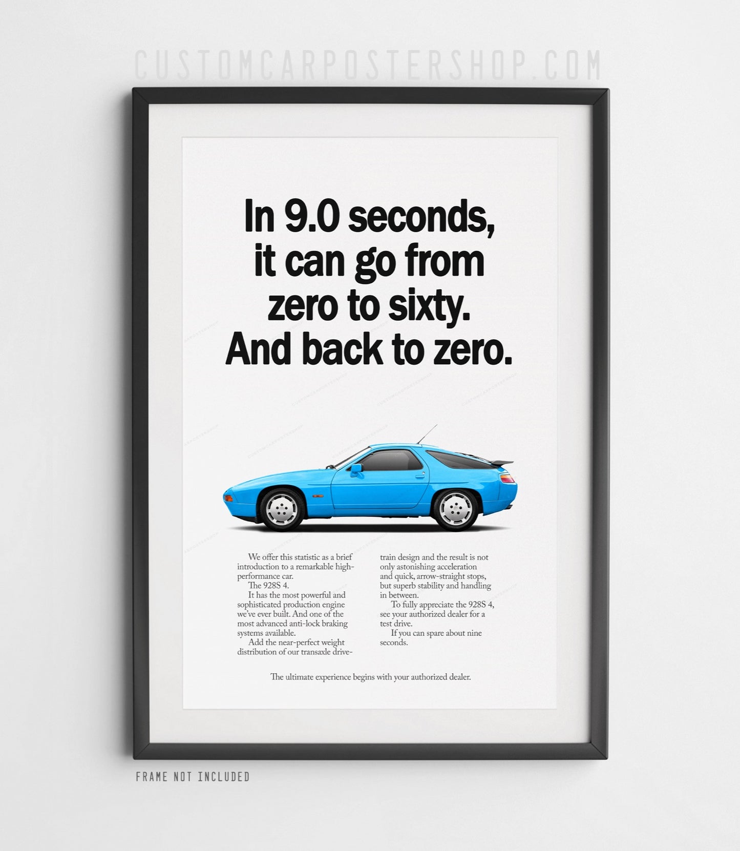 Porsche 928 S4 Retro Ad - 9 Seconds