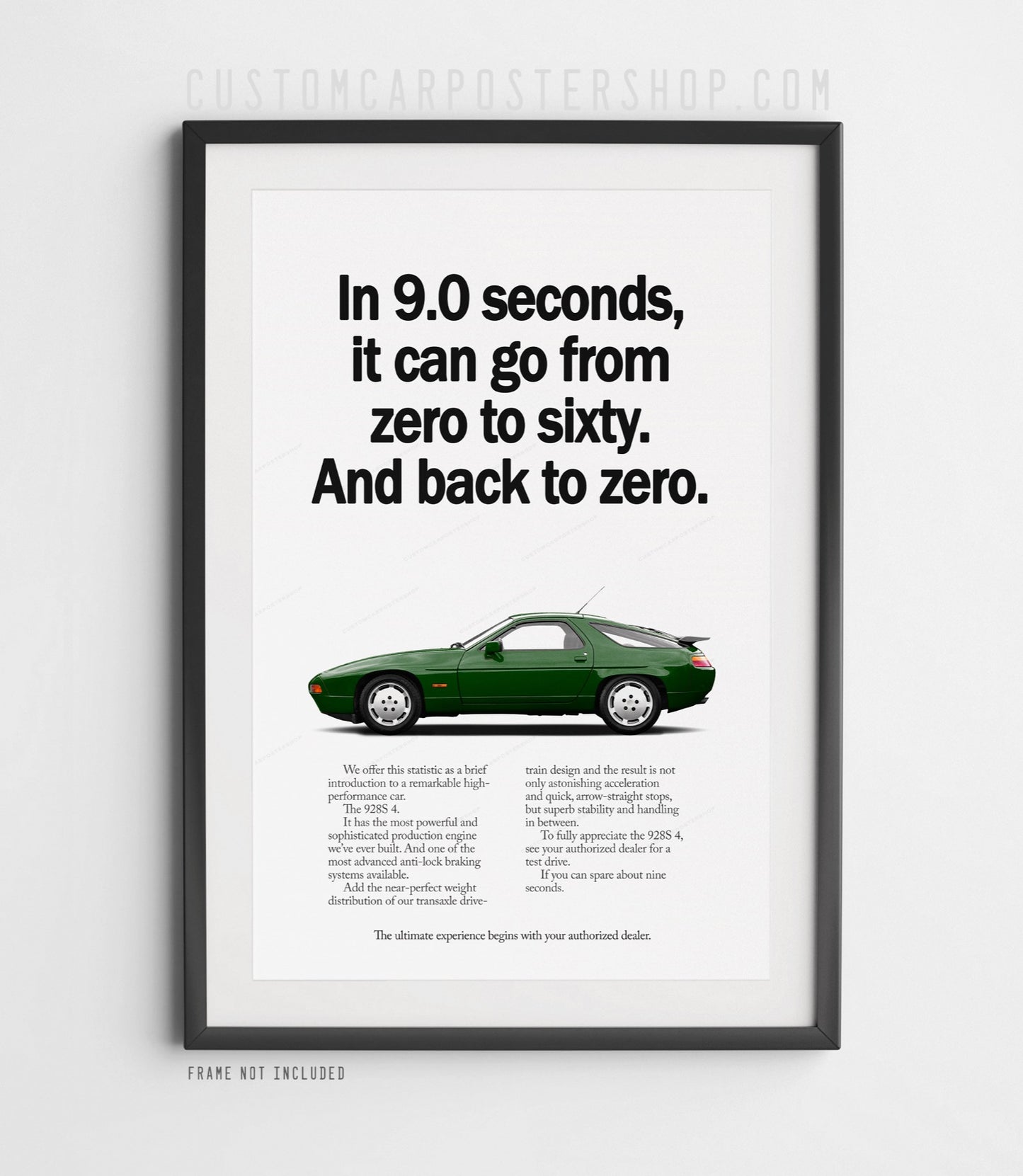 Porsche 928 S4 Retro Ad - 9 Seconds