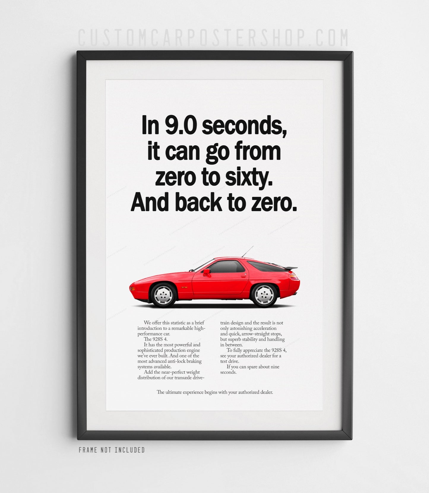 Porsche 928 S4 Retro Ad - 9 Seconds