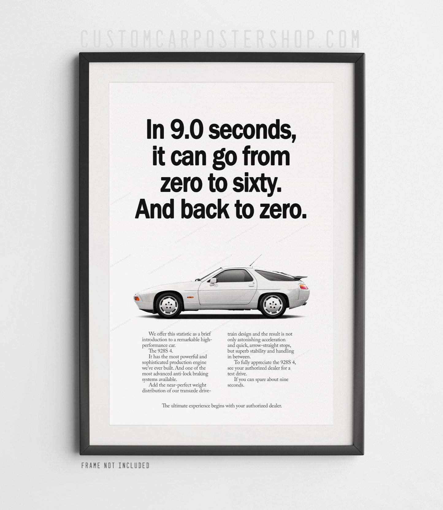 Porsche 928 S4 Retro Ad - 9 Seconds
