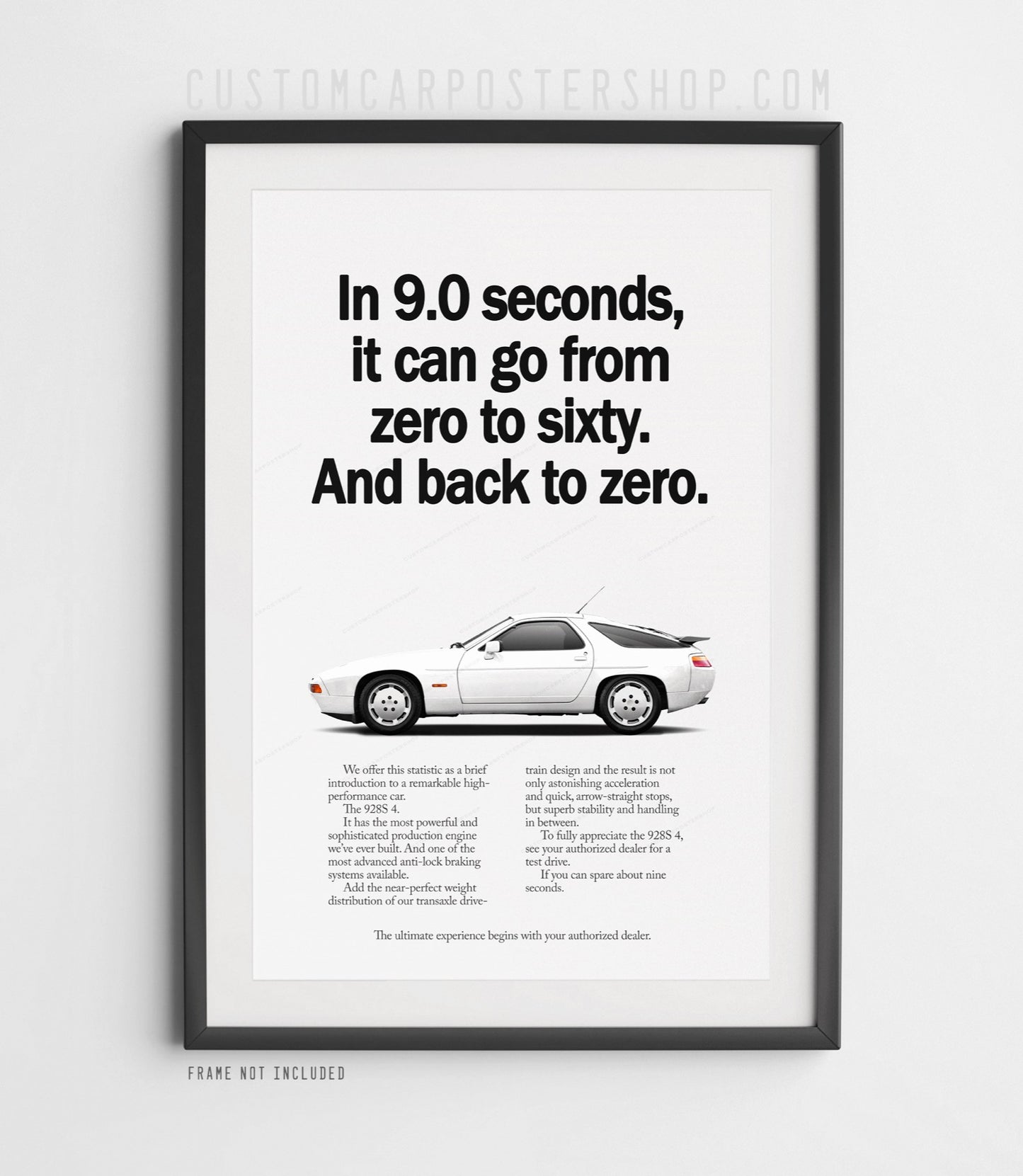 Porsche 928 S4 Retro Ad - 9 Seconds
