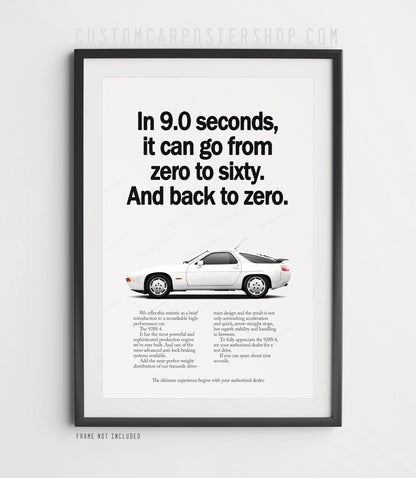 Porsche 928 S4 Retro Ad - 9 Seconds
