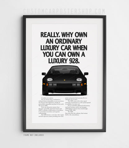 Porsche 928 Vintage Print Ad - Luxury 928